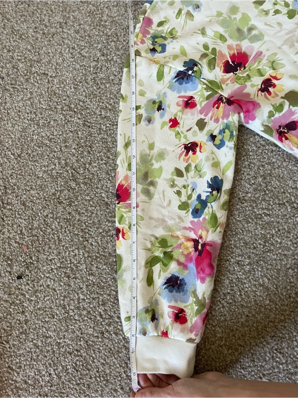 Kids Floral Hooded Pajama Top - White with Pink & Green Flowers